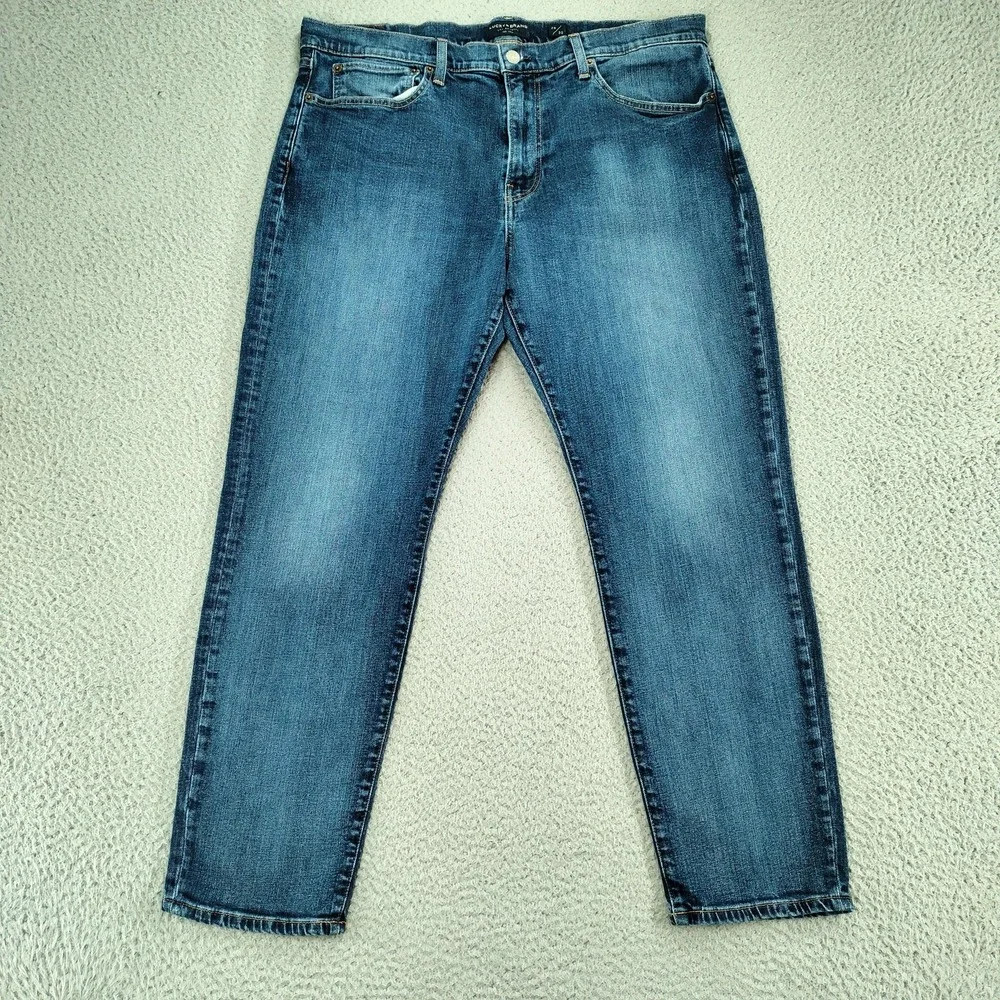 Lucky Brand 121 Heritage Slim Jeans Mens 38x30 Blue Medium Wash Stretch Denim